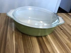 VINTAGE PYREX #045 MCM  2.5QT OVAL AVOCADO CASSEROLE DISH WITH LID