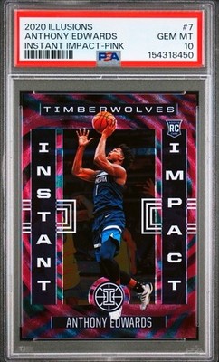 2020 Panini Illusions Instant Impact Anthony Edwards Pink /25 Rookie PSA 10 RC