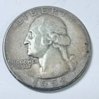 1958 Washington Silver Quarter 90% Silver Circulated Coin #5755