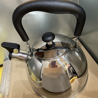 Tea Kettle For Stove Top. Silver Color.