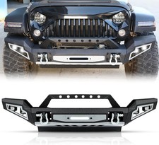 Offroad Front Bumper Fit For Jeep Wrangler Jk 2007-2018 With Built-in Winch