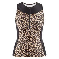 Sugoi RPM Tri Women's Tank Top, Black Leopard, Medium