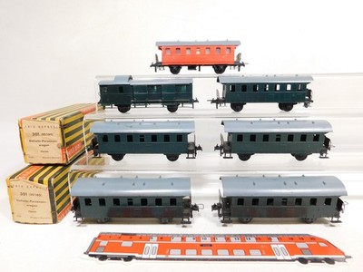 7x Trix Express H0 DC Passenger Car Baggage Car 301 20/180 etc 2x Box #DU820-1