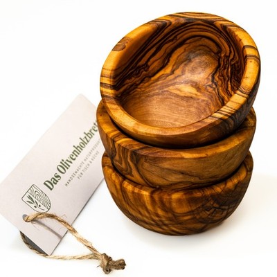 3er Set Müslischalen aus Olivenholz   klassisches Design