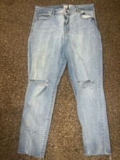 Time and Tru High Rise Skinny Distressed Jeans Light Wash Size 18