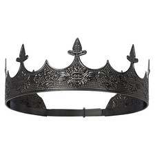 XEUZK King Crown for Men Crowns Tiara 1 Count Pack of 1 , Black King's
