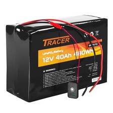 TRACER BP2570 12V 40AH 480WH LIFEPO4 LITHIUM PORTABLE BATTERY MODULE & LED GAUGE