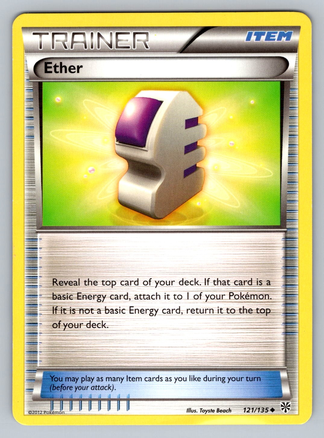 Pokemon Ether Uncommon Plasma Storm 121/135 LP