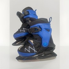 Youth Adjustable Blue Black Recreational Ice Skates for Ice Skating