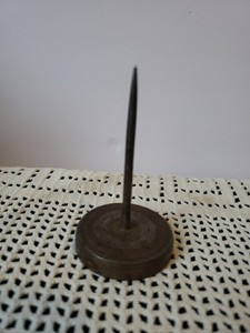 Vintage Cast Iron Cash Register Receipt Spike Paperweight | Desk Receipt Holder