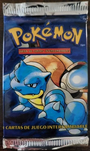 Spanish 1999 Pokemon Base Set / Factory-Sealed Booster Pack - Blastoise Art 