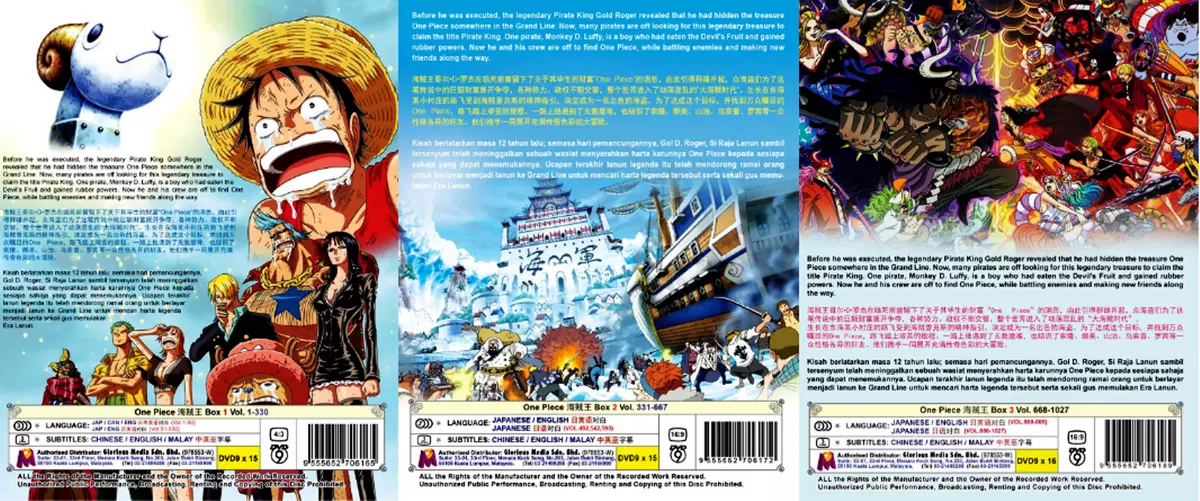 Anime One Piece Collection DVD TV Series 3 Boxset (EPS 1-1027