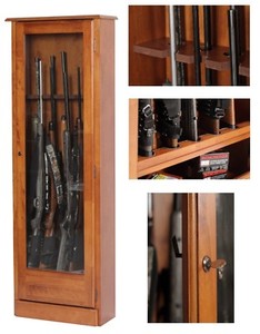 Gun Safe Cabinet 10 Rifles Wood Storage Locker Shotgun ...