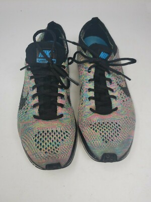 Nike Flyknit Racer Sneakers Men Size 4.5 Multicolor 2.0  display picture 3