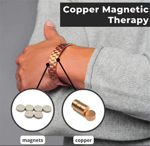 Pulsera terapéutica Copperheal Sugardown, pulsera de terapia magnética ajustable - Imagen 5 de 6