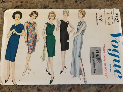 1962 VOGUE YOUNG FASHIONABLES #5727 - LADIES DRAPED EVENING GOWN PATTERN 14 FF | eBay 1962 VOGUE YOUNG FASHIONABLES #5727 - LADIES DRAPED EVENING GOWN PATTERN 14 FF | eBay