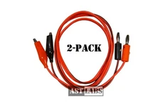 2-pairs Alligator Clip to Banana Plug w/ Cross Hole Test Lead Cable (#998-021Q2)
