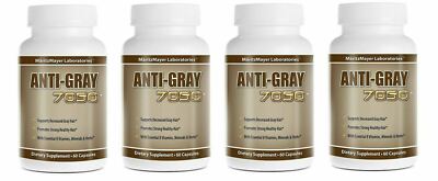 4 Bottles Anti Gray Hair 7050 Restore Natural Hair Color Supplement 60 Capsules
