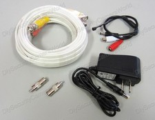 CCTV Microphone Kit for Security System, 100FT White Cable, Adapter, MIC