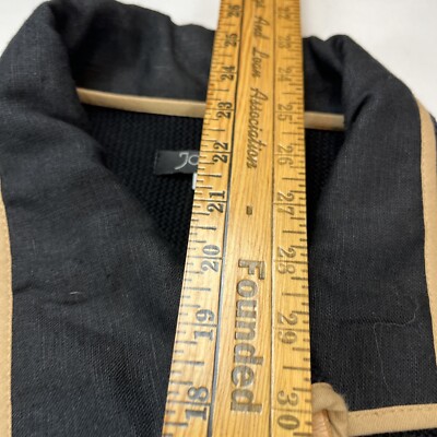 Jaskar L Women's Black Knit Cardigan One Button Artsy Work Wear