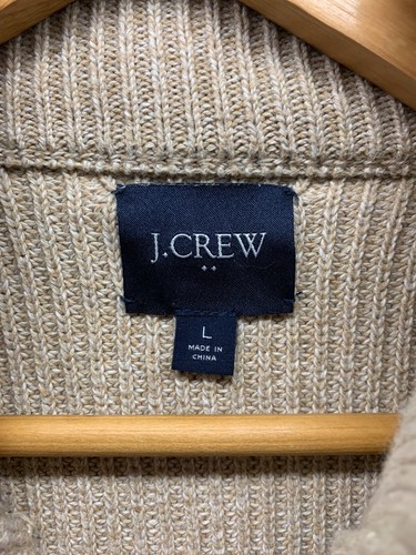 J.Crew Herren Strickjacke Pullover hellbraun groß Baumwolle Knopfleiste Schalkragen - Bild 5 von 9