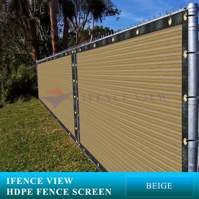 Ifenceview 18 FT Width Beige Fence Privacy Screen Patio Top Sun Shade Cover 