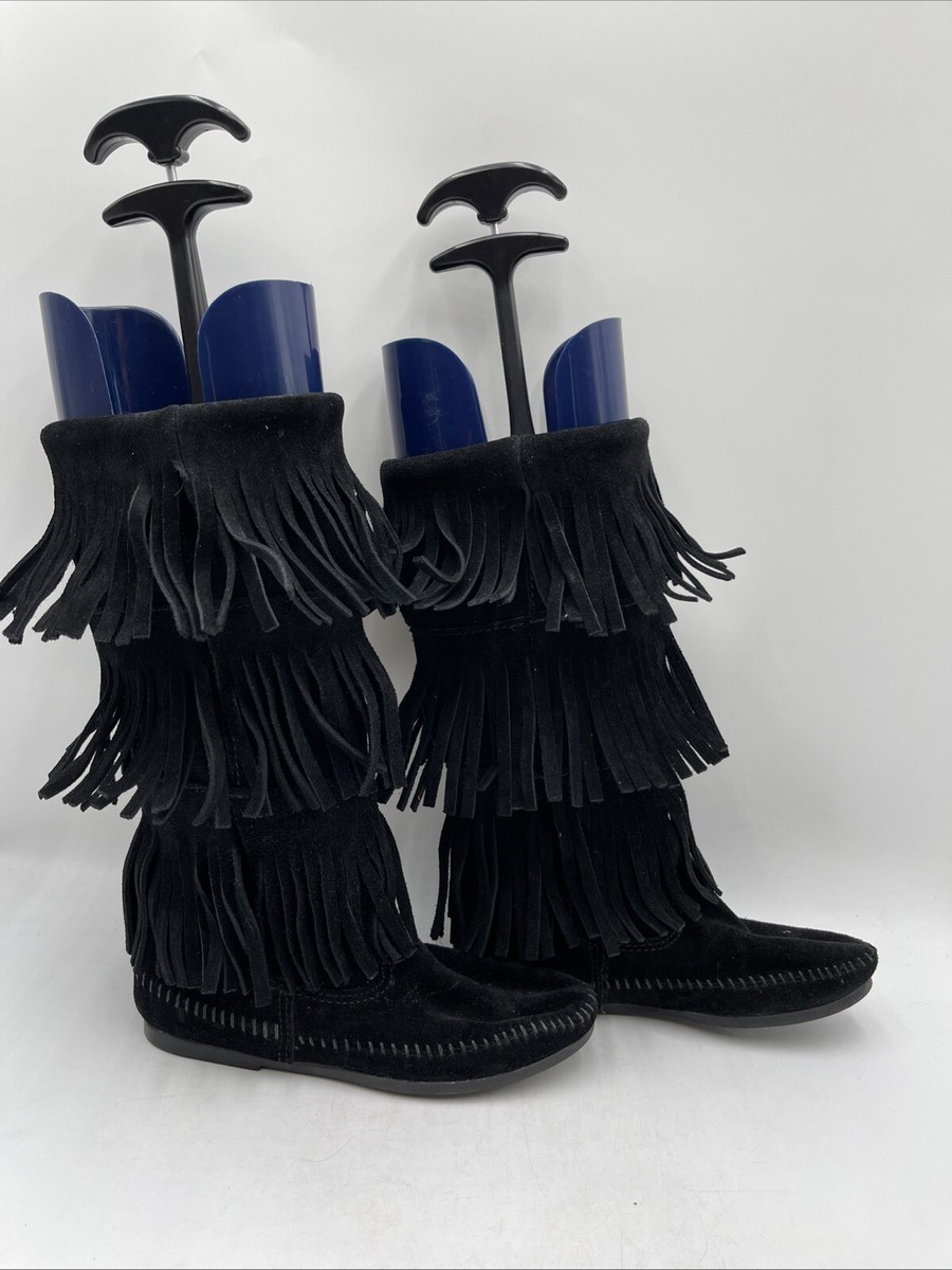 Ladies Boots Minnetonka Three Layer Fringe Boot Minnetonka Women's