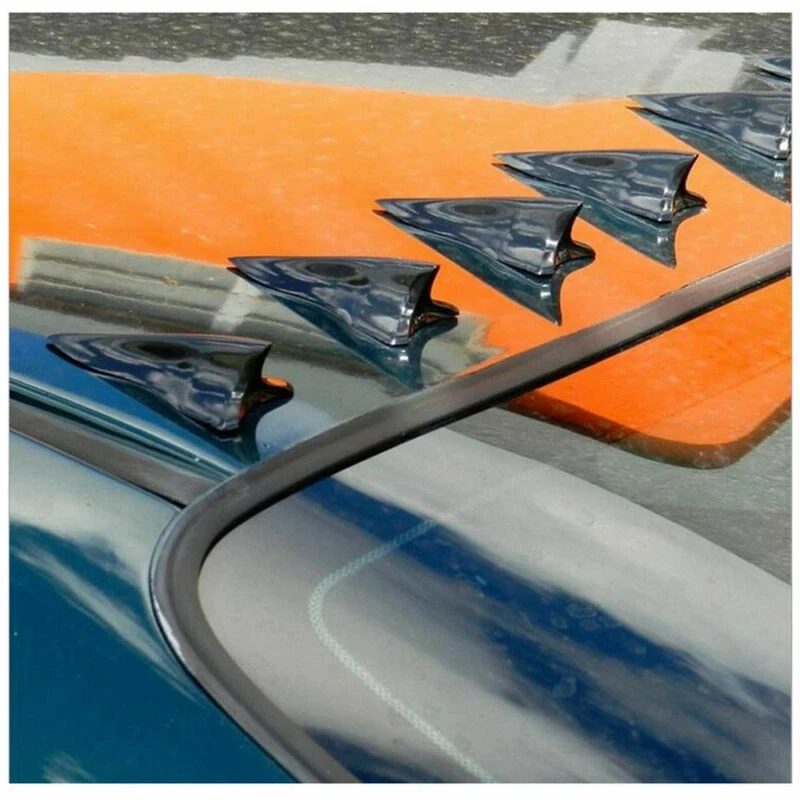 Nuevo 10x Negro Vórtice Generador 3D Aleta de Tiburón Jet Techo Trasero Alerón Difusor Foto 2 de 4