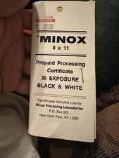 Minox 8 x 11 Prepaid Processing Certificate 36 exposure Black White