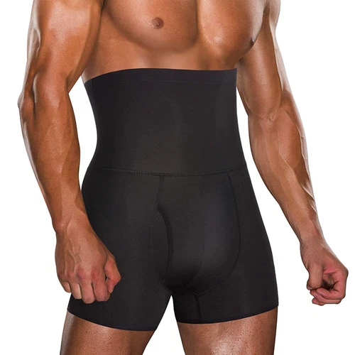 Men's Compression High Waist Boxer Shorts Tummy Sliimg Body Shaper Belly Pants
