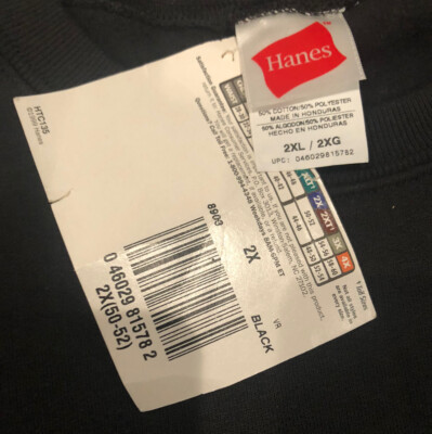 Hanes Activewear Men's Black Sweatshirt Size 2XL (50-52) New with