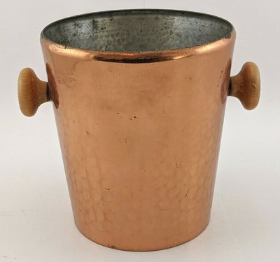 MADE STOCKLI NETSTAL SWISS 銅 ボトルクーラー バケツ Vintage Stockli Netstal Hammered Copper Champagne Ice Bucket Swiss