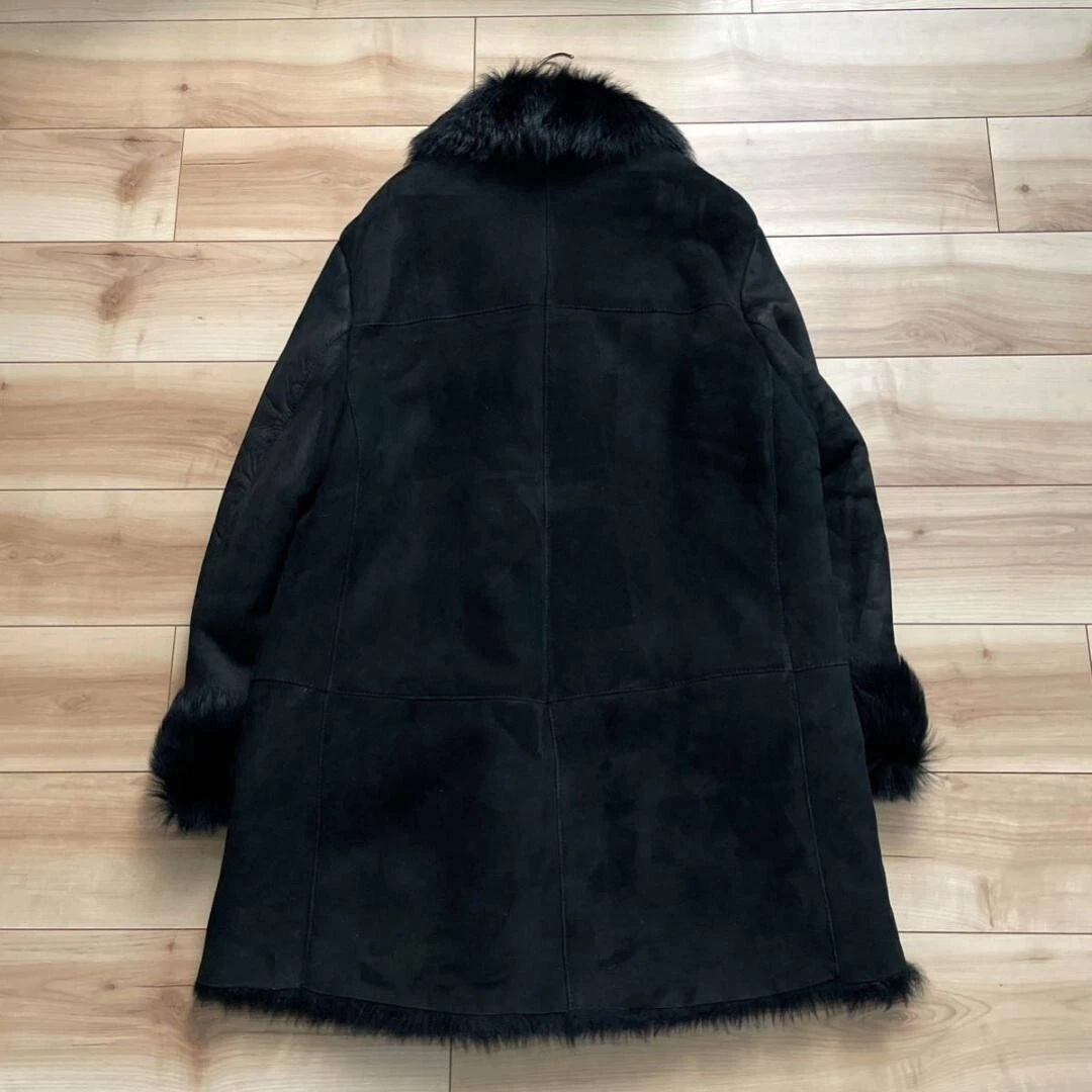 Cappotto Gucci Tom Ford Mouton nero anni 90 pelle di pecora vintage USA dalppone