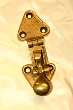 Vintage 1900s 1920s 30s Cast Brass/Bronze Trunk Hinge 2 pieceLatch Locking 624C