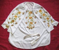 Hand Embroidered BLOUSE VYSHYVANKA Ukrainian Women's SHIRT Chiffon Size M
