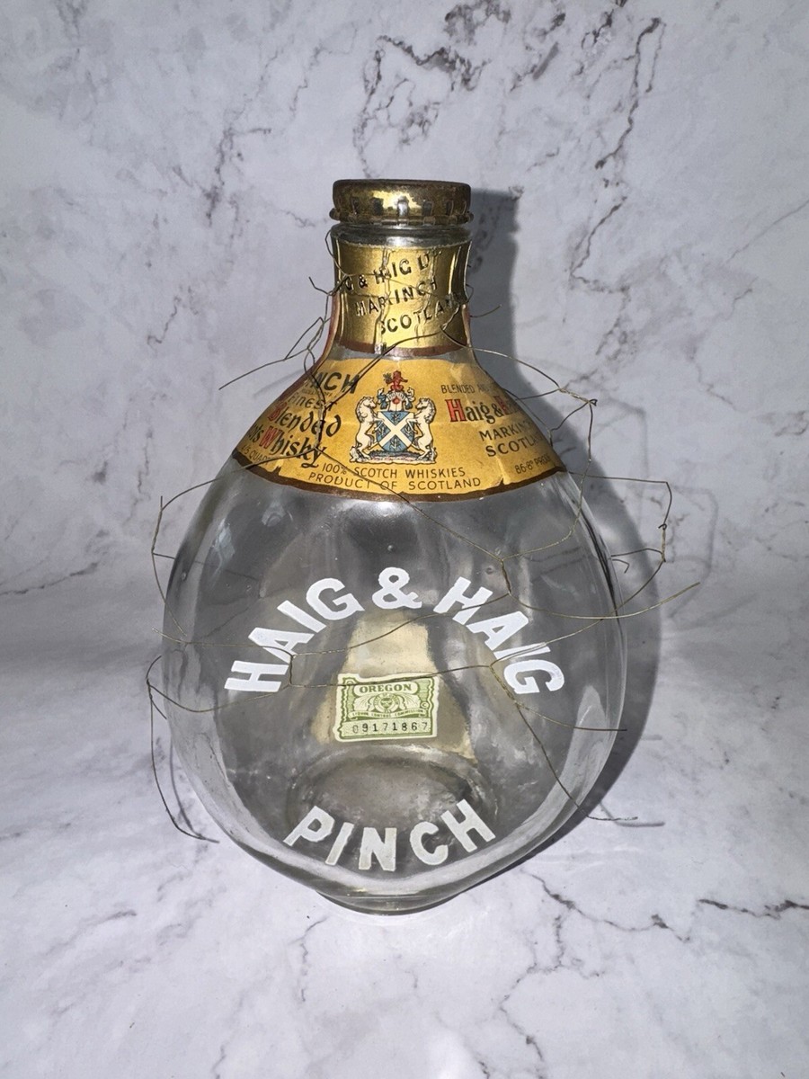 Vintage Haig and Haig Pinch Scotch Whiskey Bottle Clear
