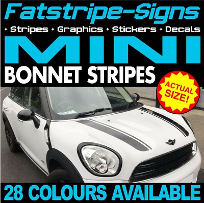 passend für MINI MOTORHAUBE STREIFEN GRAFIK AUFKLEBER STICKER AUTO VINYL ONE COOPER S R50