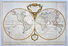 WORLD MAP 1792 ROBERT DE VAUGONDY/DELAMARCHE LARGE ANTIQUE MAP