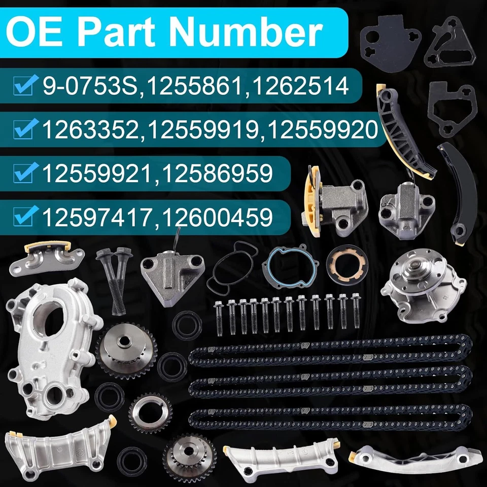 Timing Chain Head Gasket Bolts Set Fit 2009-2016 Chevy Traverse GMC 3.6L V6 DOHC - Image 3 of 4