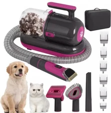 1.5 L Pet Grooming Vacuum Kit with Nail Trimmer & 99% Hair Suction for Dogs/Cats