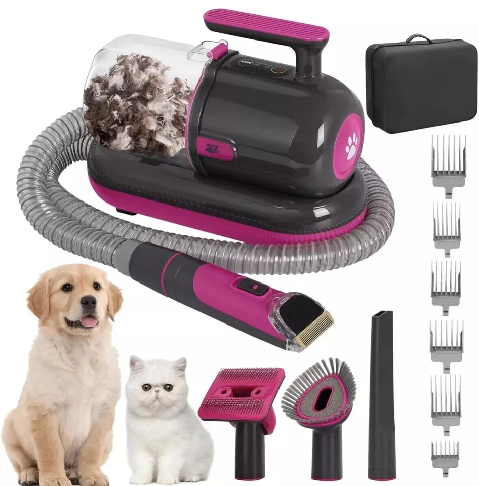 PARTY ZEALOT 1.5 L Pet Grooming Vacuum Kit with Nail Trimmer & 99% Hair Suction for Dogs/Cats