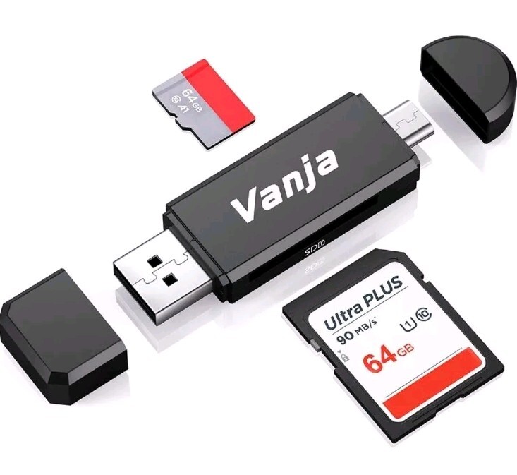 SD Card Reader, Micro SD to USB OTG Adapter Micro USB Portable Memory Card Re...-image