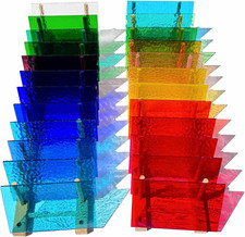 24 Sheets Transparent Stained Glass Sheets Variety Pack, 4 X 6 Inch Ca