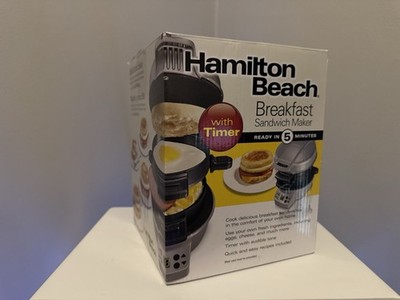 Hamilton Beach Breakfast Sandwich Maker Silver Open Box Tested Working