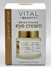 VITAL BEAUTY Power Glow Brightening Eye Cream With Vitamin C & Caffeine! - NEW!