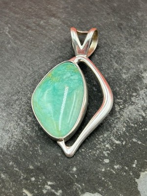  Jay King Mine Find DTR Sterling Silver Green Larimar Pendant NICE!