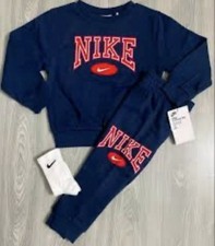 Nike Baby Boy Sweatshirt  Joggers Set 2-Piece Outfit- Size 12M Navy Blue NWT