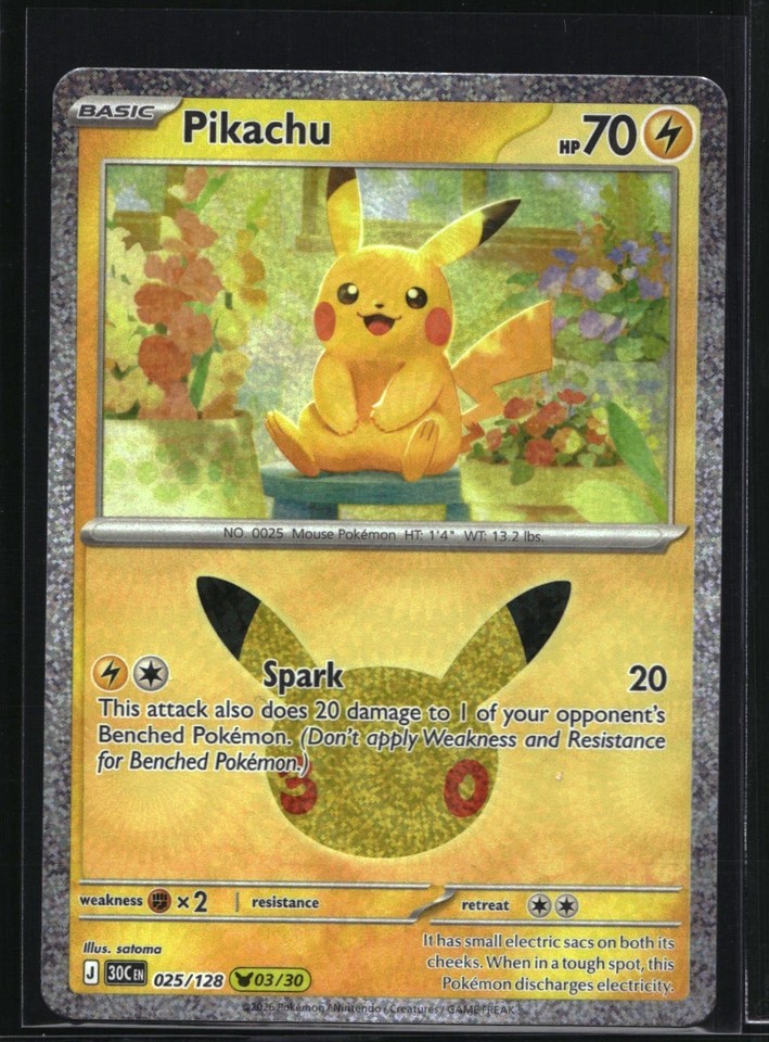 2026 Pokemon 30th Celebration Pikachu Pikachu # Pokemon 30th Celebration Pikachu 03/30 Pikachu #025/128