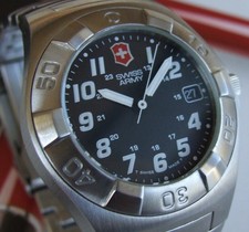 Nosnib Swiss Armymen Excursion Watchblack Dlrare Ratchet Bezel Ss Bracelet