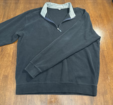 Peter Millar 1/4 Zip Pullover Black 100 Cotton Men's XL